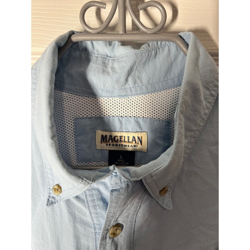 Magellan Sportswear Long Sleeve Vented Fishing Shirt (Size L) Light Blue - Picture 4 of 6